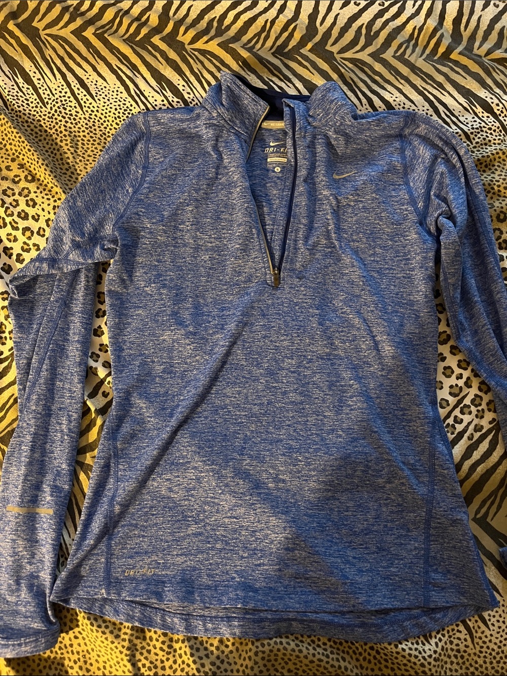 Nike Blue Heathered Dri-FIT Quarter-Zip Top